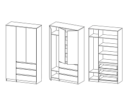 Изображение товара Распашной шкаф Мальм 314 oak white ИКЕА (IKEA) на сайте adeta.ru